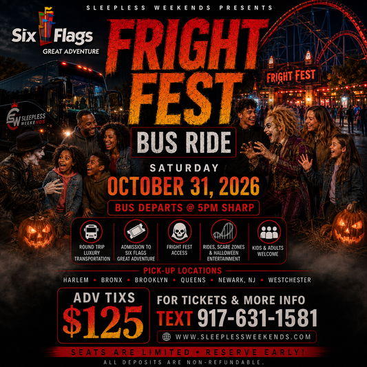 GREAT ADVENTURE FRIGHT FEST BUS RIDE SATURDAY OCT 31
