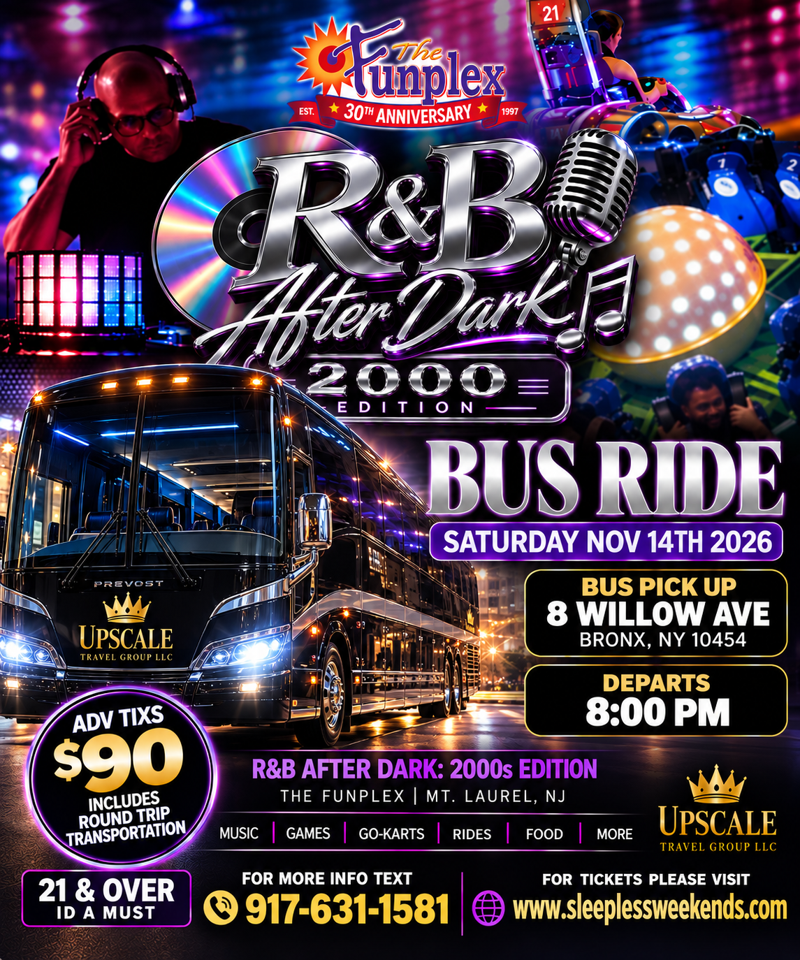 FUNPLEX BUSRIDE SATURDAY NOV 14th R&B AFTER DARK