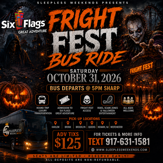 GREAT ADVENTURE FRIGHT FEST BUS RIDE SATURDAY OCT 31