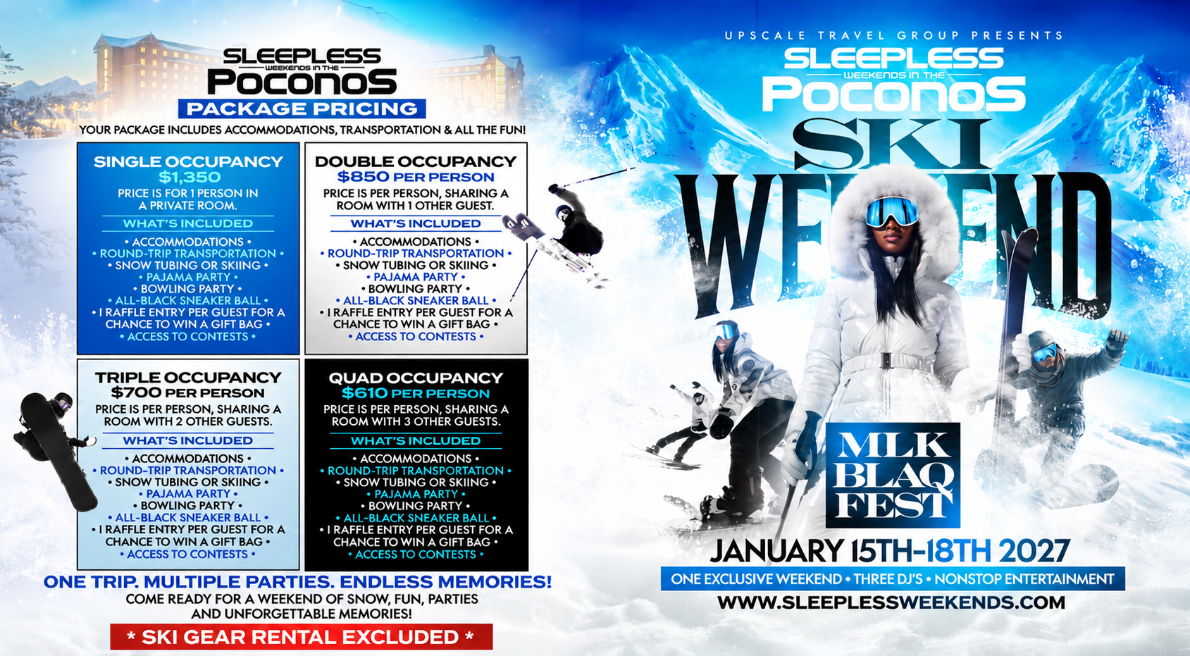 BLAQ SKI FEST - SINGLE ROOM